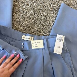 Abercrombie & Fitch Women's Sky Blue Wide-Leg Pants
